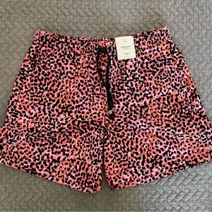 Fabletics Pink & Black Leopard Athletic One Shorts Sz L